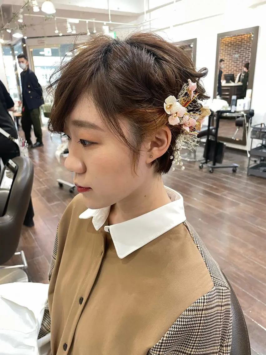 ショート ヘアアレンジ 成人式 高橋 隆一のヘアスタイル