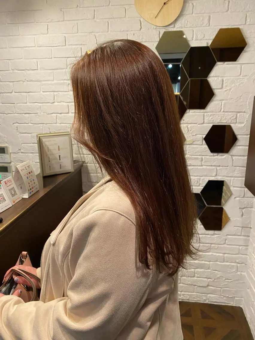 ロング カラー ヘアアレンジ ブラウンカラー レイヤーカット×髪質 改善🇰🇷シオリのヘアスタイル