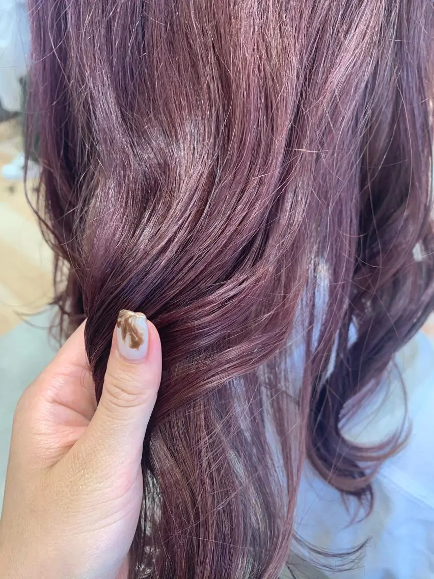 ミディアム カラー ピンクカラー 吉原 由菜のヘアスタイル