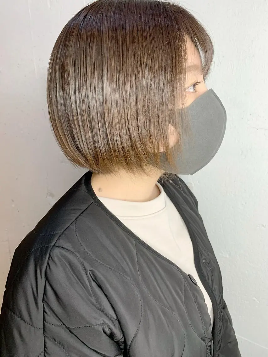 ショート パーマ ボブ ストレートパーマ カット トリートメント 💛丁寧さNo.🥇 🧸片山智裕💛のヘアスタイル