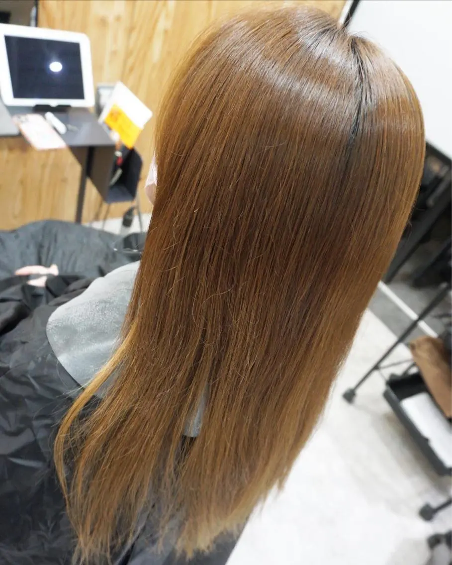 ミディアム カット ヘアカラー 縮毛矯正 トリートメント hair teria ryu 大塚のヘアスタイル