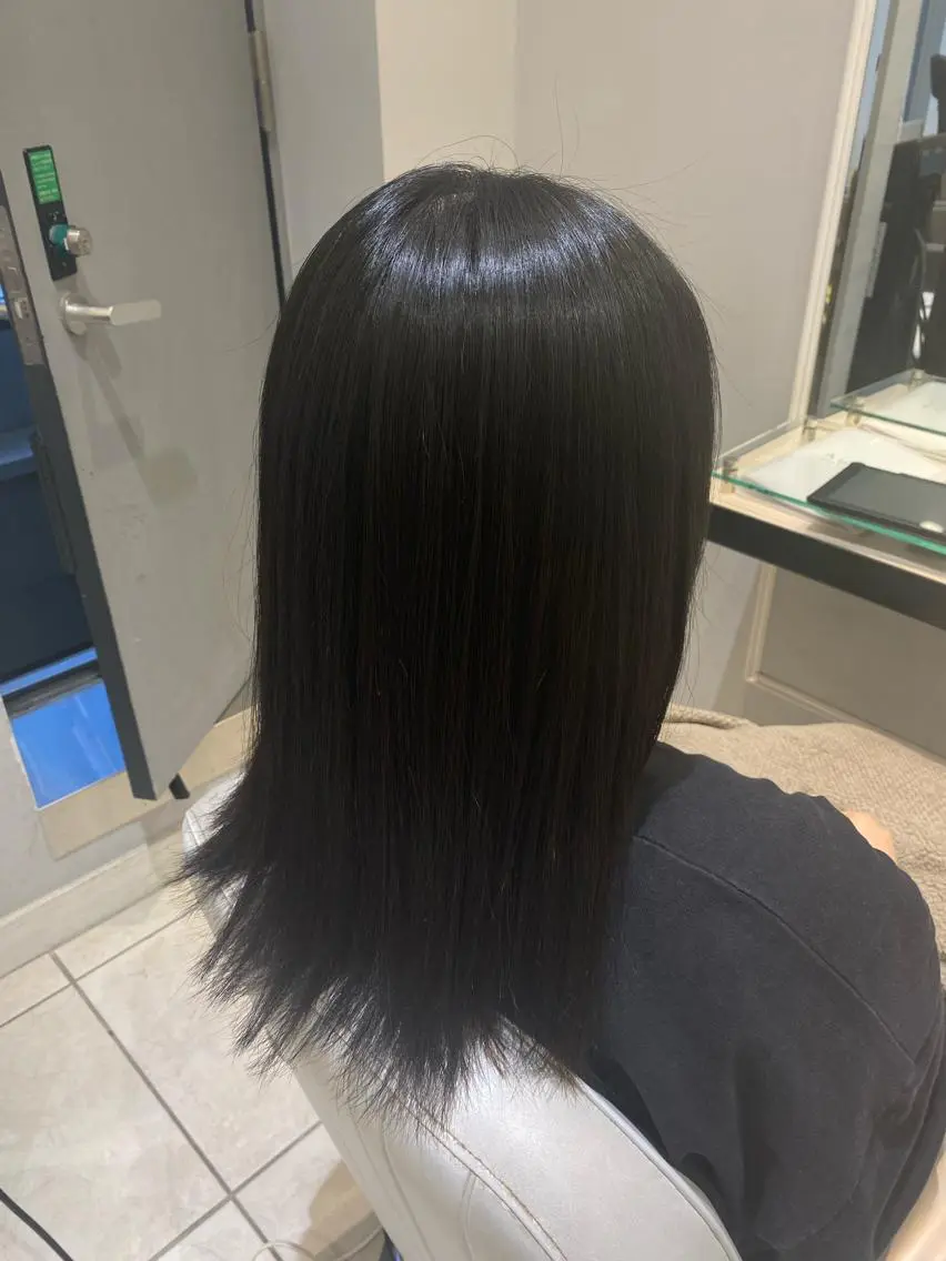 セミロング カラー トリートメント 酸熱トリートメント 韓国ヘア🍒渡辺 咲🍒のヘアスタイル