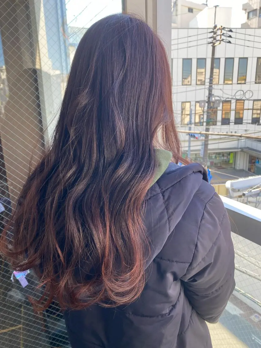 ロング カラー ブリーチ パーマモデル募集中 渥美翔人のヘアスタイル