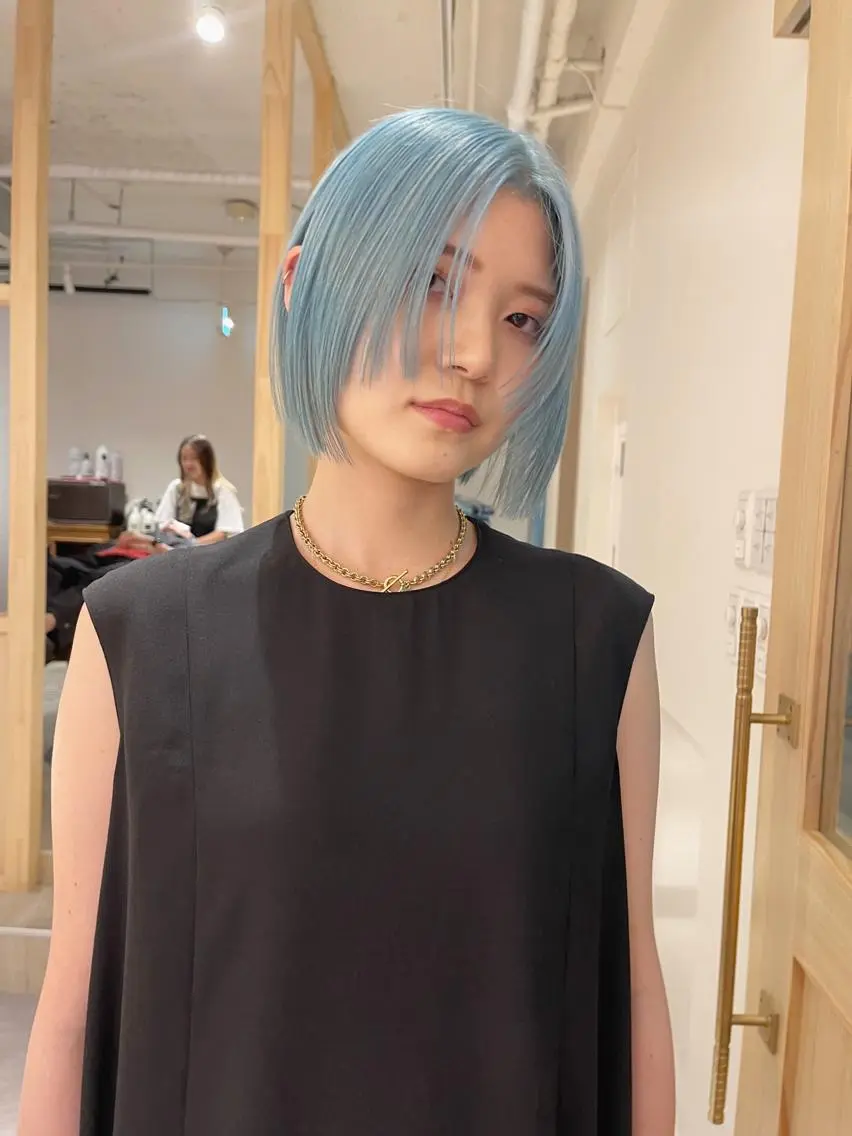 ミディアム カラー ブルーカラー ミント カット ヘアカラー “ミニモ最高評価獲得 “代表"Kohei"のヘアスタイル