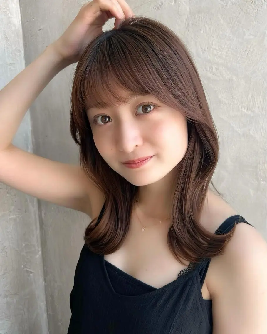 セミロング くびれヘア 髪質改善 縮毛矯正 🧡くびれヘア/前髪 顔周り🧡久原結衣のヘアスタイル
