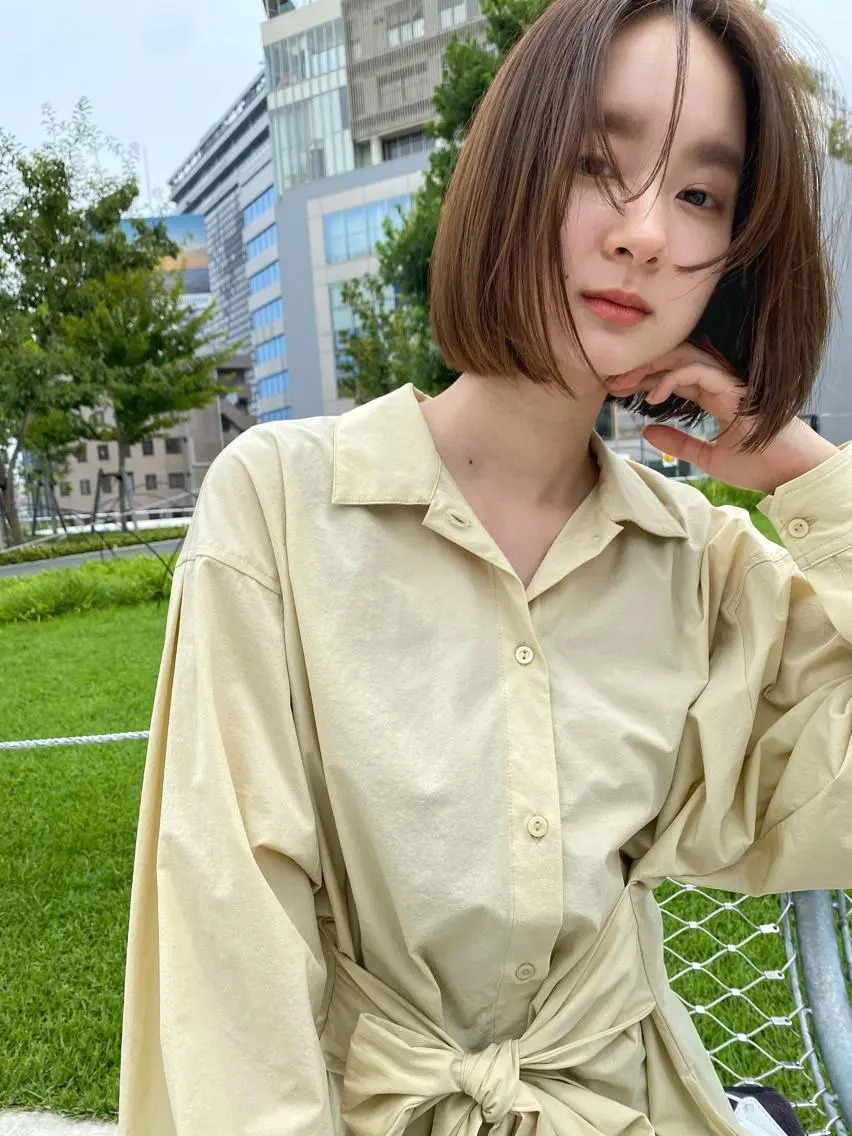 ショート カラー ワンレンボブ ボブ カット ヘアカラー トリートメント 🉐メンズヘア特化 men's/ケンイチのヘアスタイル