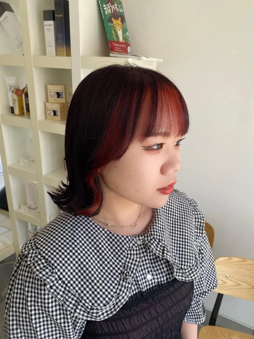 ミディアム カラー カット ヘアカラー 堀越 美羽のヘアスタイル