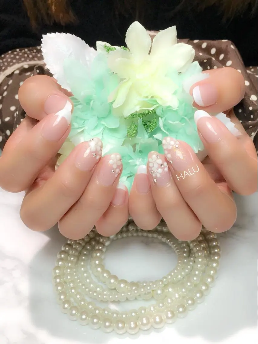 ネイル ラメ(グリッター) ブライダルネイル HALU ハルのネイルデザイン
