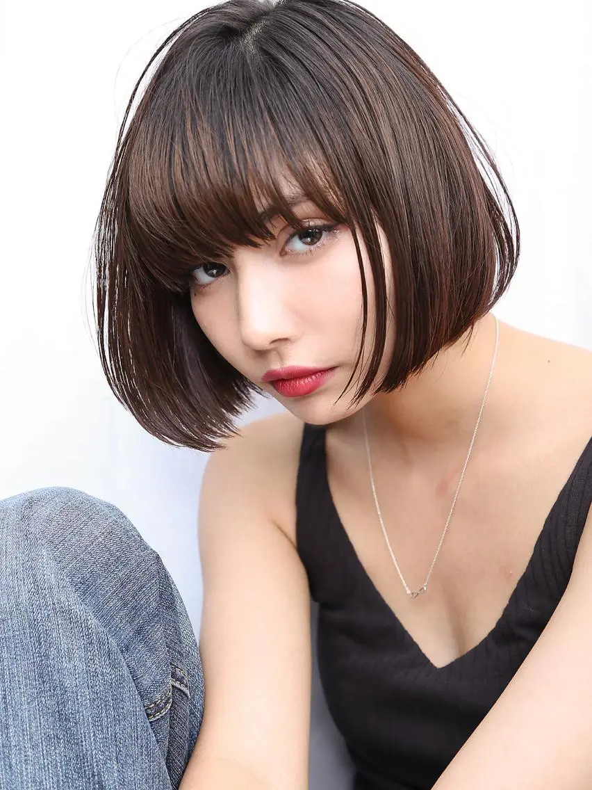 ショート ボブ 縮毛矯正 トリートメント THE USUAL ユージュアルのヘアスタイル