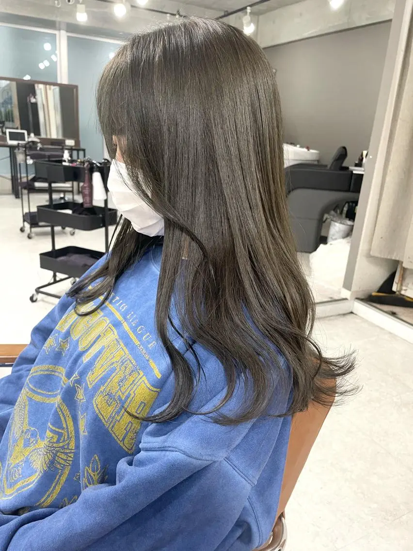 ミディアム カラー ヘアアレンジ 🌷FUKA🌷 まろやかハイトーンのヘアスタイル