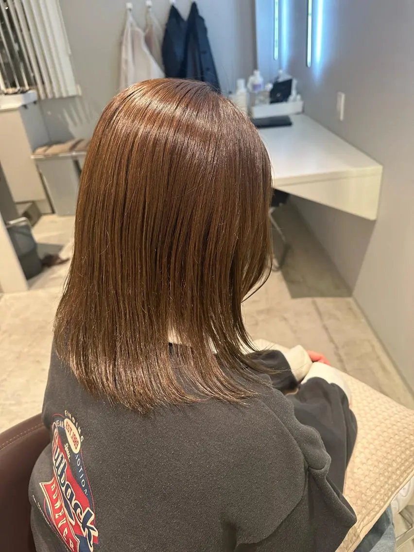 ミディアム カラー メンズ 髪質改善ストレート 中林優太のヘアスタイル