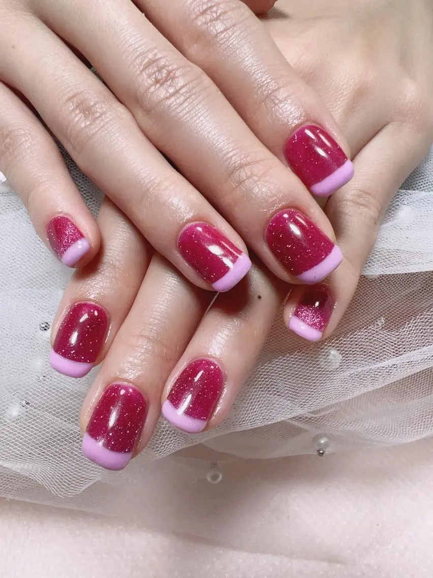 ショート カラー ネイル フレンチネイル ハンドネイル Nail NaNaのネイルデザイン
