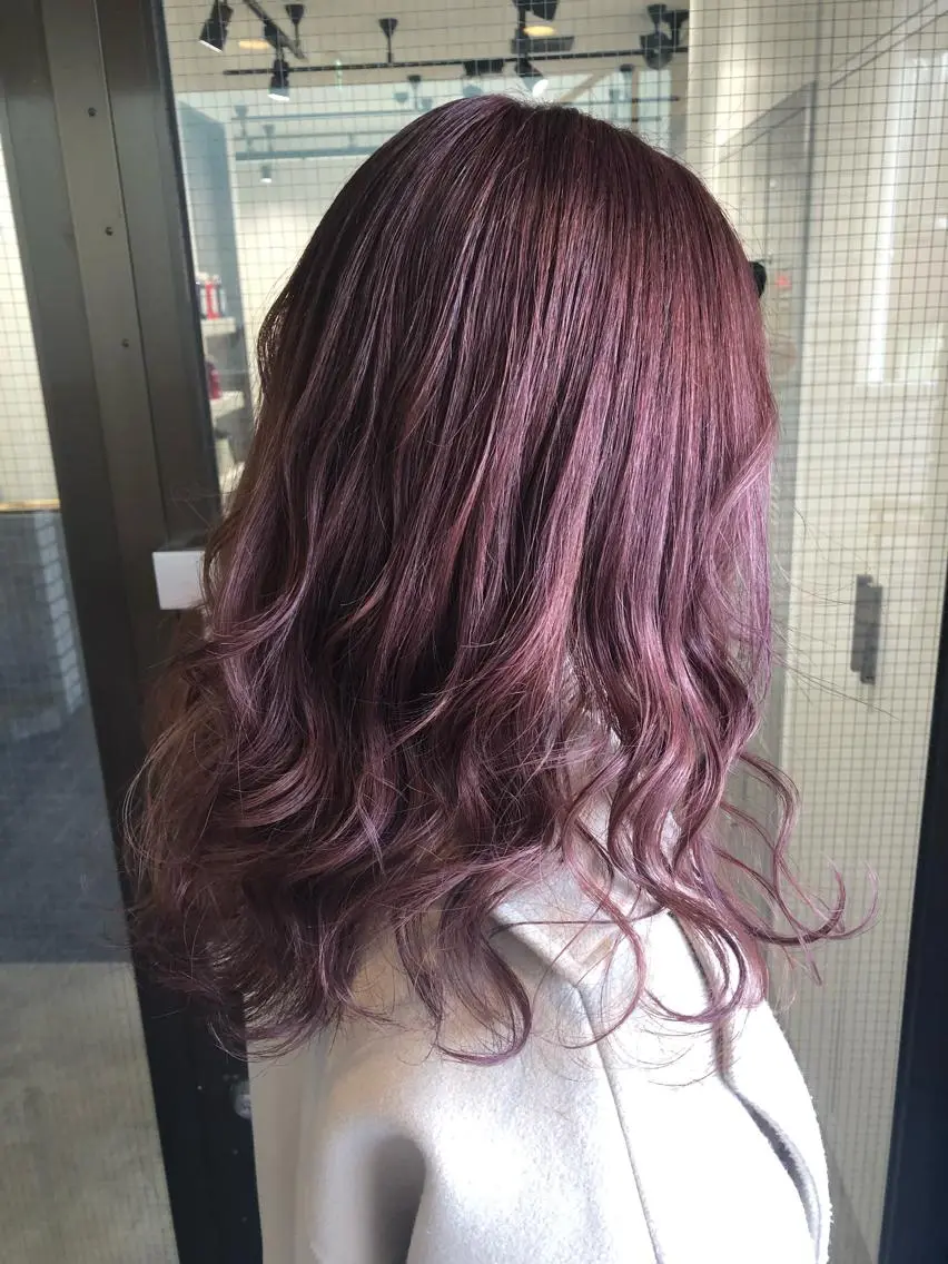 ロング カラー ダブルカラー ラベンダーカラー ピンクカラー ピンクラベンダー ヘアカラー 🤍2nd🤍田所 美希のヘアスタイル