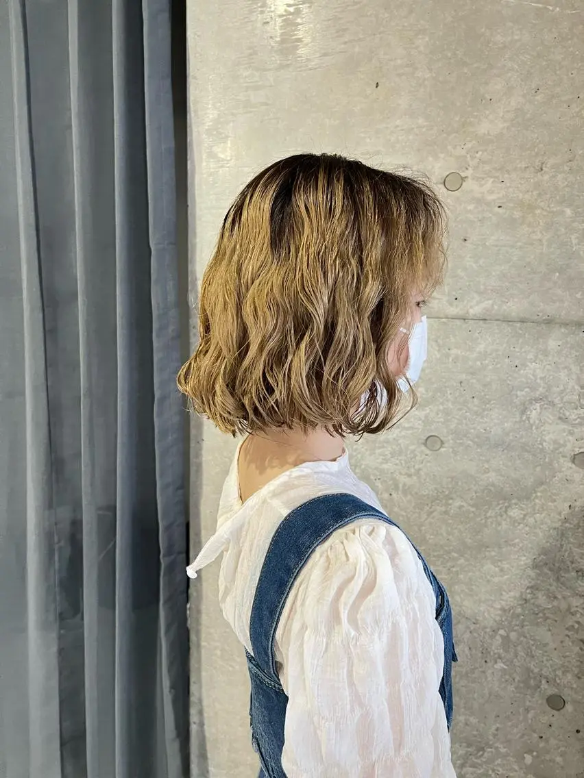 ミディアム パーマ ボブパーマコテ巻き風 パーマNo1深江秀平のヘアスタイル