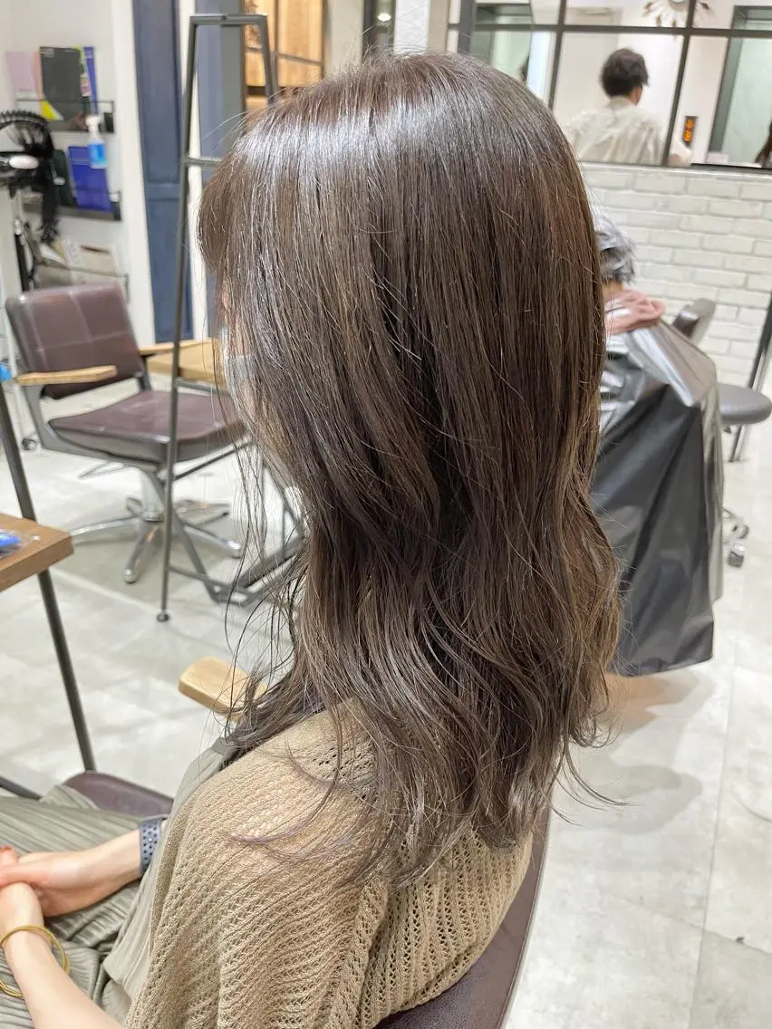 セミロング カラー アディクシーカラー 透明感カラー グレージュ カット ヘアカラー 🌿ニュアンス/髪質 改善🌿Fukudaのヘアスタイル