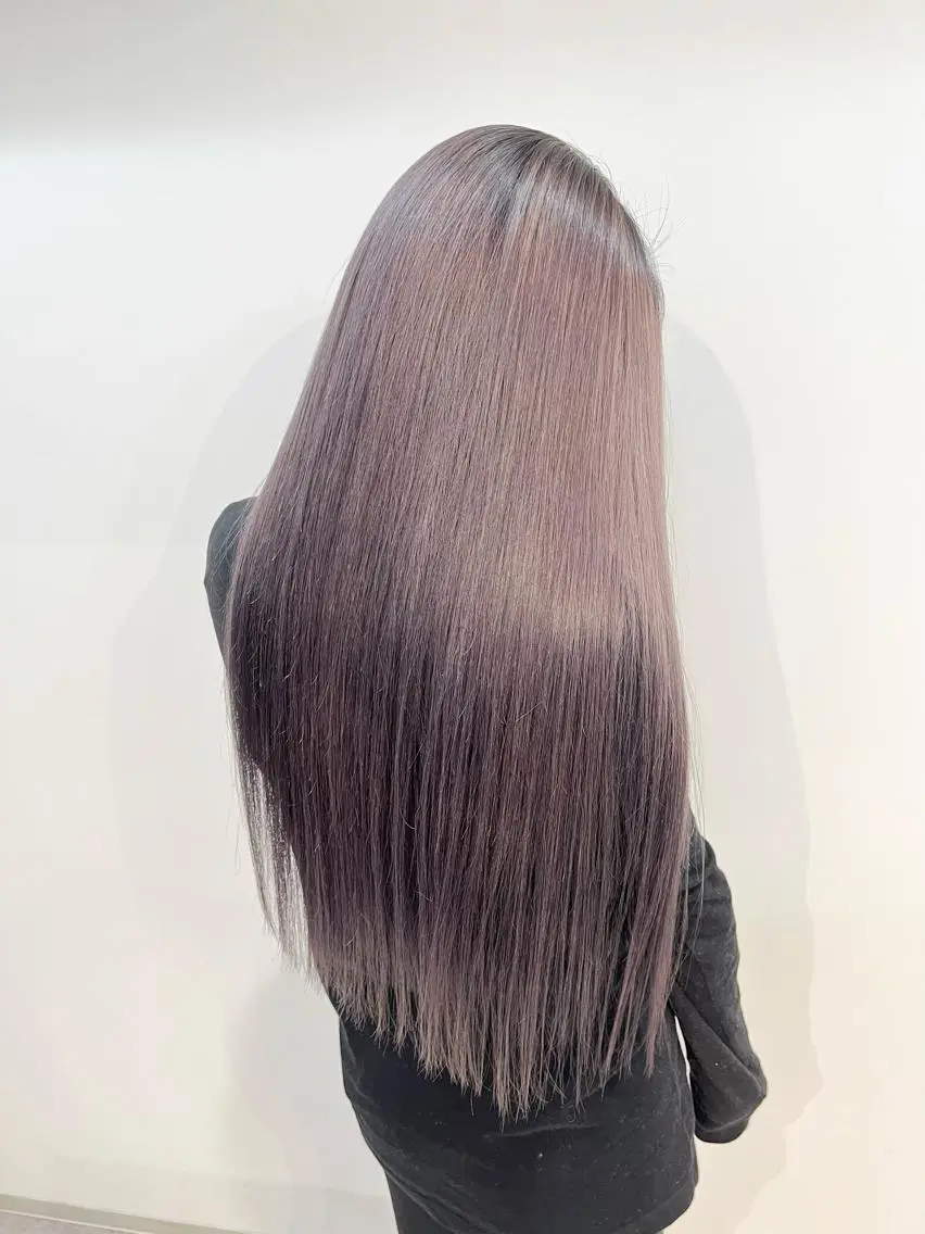 ロング カラー グレージュ ラベンダーカラー ラベンダーグレージュ ラベンダーグレー カット ヘアカラー トリートメント ヘッドスパ Akua【代表】 Kazumaのヘアスタイル