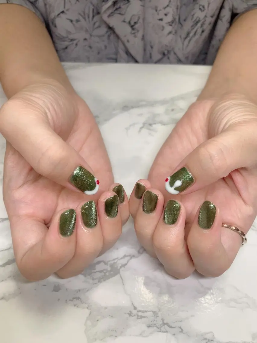 ネイル ハンドネイル はな💎ネイル ワンホン、長さ出しのネイルデザイン