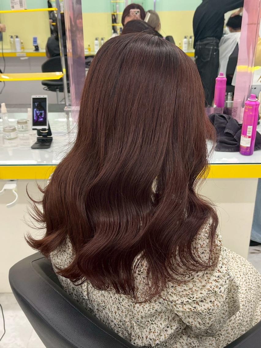 カラー 中×韓mix🥀秋色 ワンホンヘア🤍のヘアスタイル