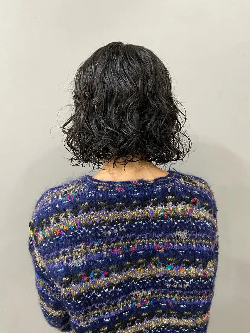 ミディアム パーマ ショート& パーマ　坂本のヘアスタイル