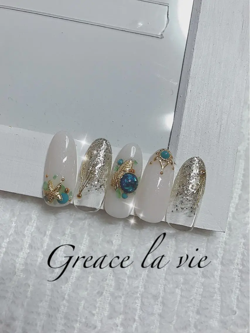 ロング カラー ネイル マツエク・マツパ Greace  la vieのネイルデザイン