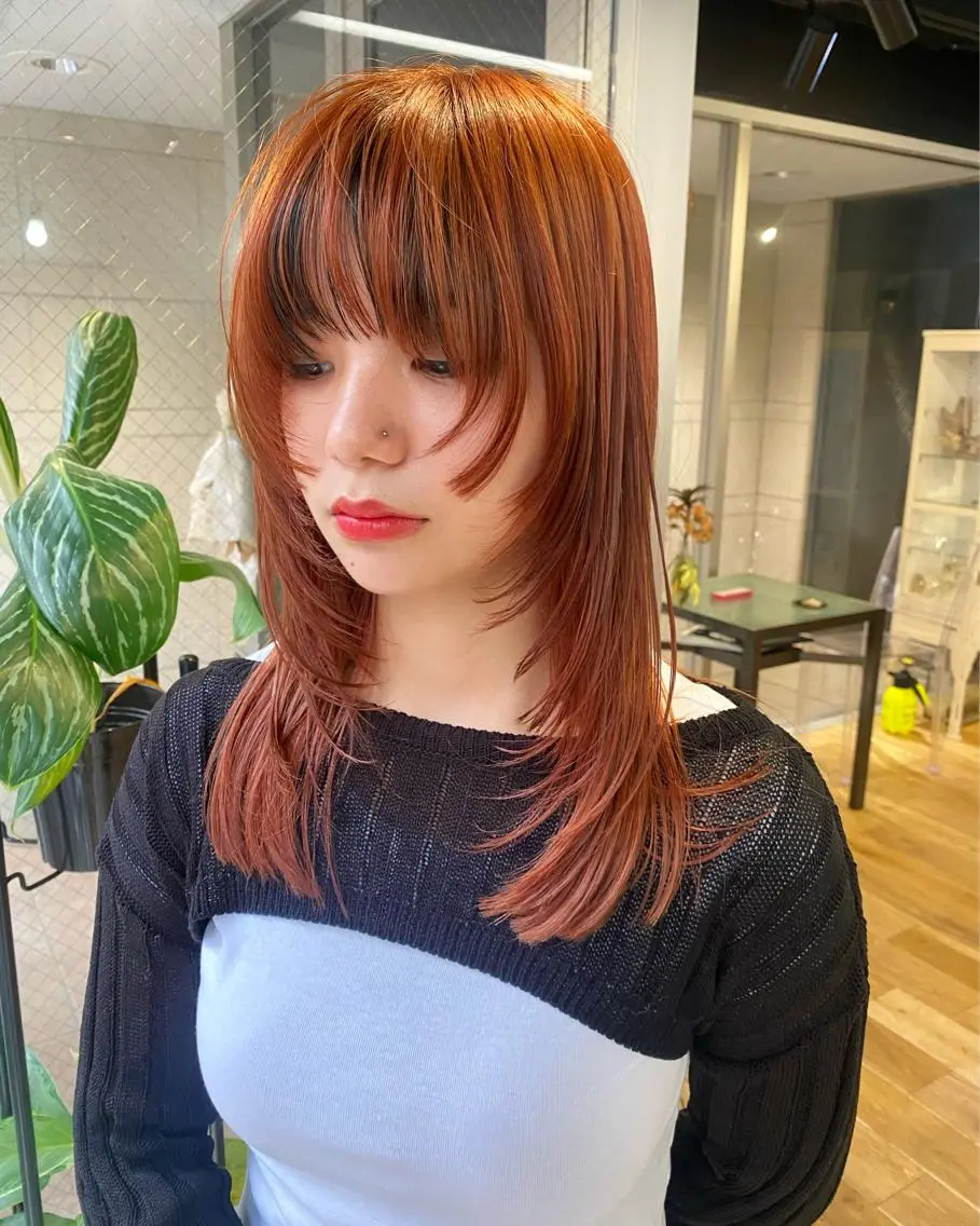 ミディアム ヘアアレンジ 顔周りカット 姫カット ウルフカット モデル募集中！ミカのヘアスタイル