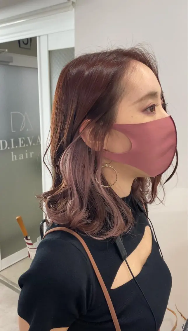 セミロング カラー 髪質改善カラー、美髪 トリートメント専門のヘアスタイル