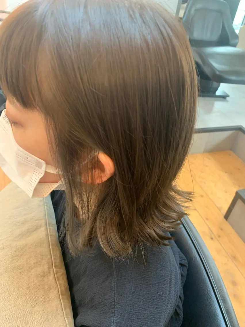 ミディアム ボブ ヘアカラー Lagom なかだのヘアスタイル