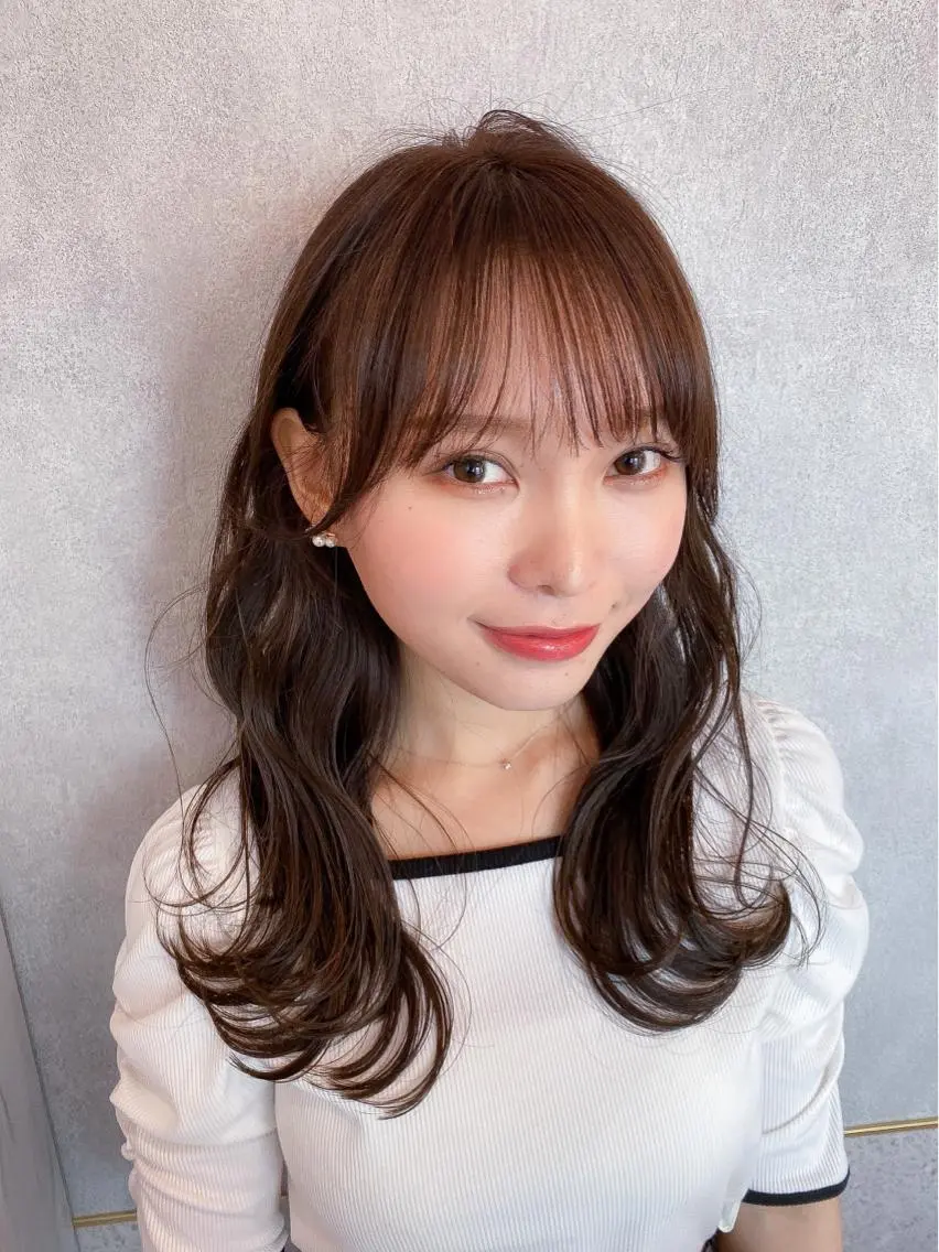 セミロング カラー シールエクステ セミロングパーマ バレイヤージュ ブリーチ ケアブリーチ カット ヘアカラー トリートメント 新宿/韓国風レイヤー 髪質改善/渋谷直樹のヘアスタイル