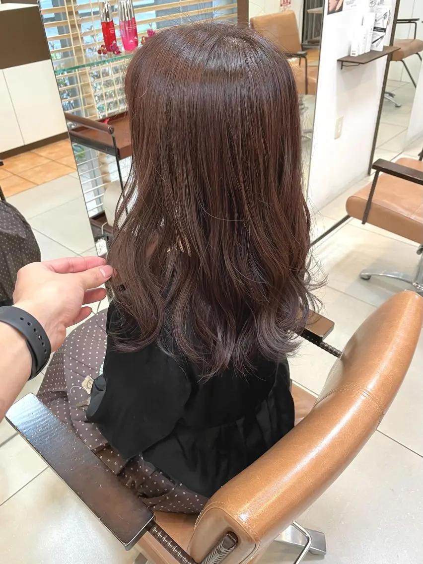 セミロング カット ヘアカラー 明石遼/ベージュ / ピンクのヘアスタイル