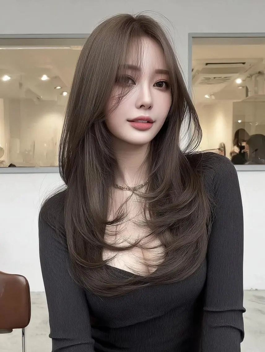 セミロング くびれヘア 顔周りカット 髪質改善 ヨシンモリ 韓国風ヘア カット ヘアカラー トリートメント sasa ササのヘアスタイル