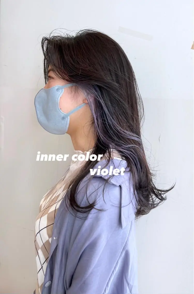セミロング カラー インナーカラー ヘアカラー トリートメント レイヤー専門家 ダブルカラー修のヘアスタイル