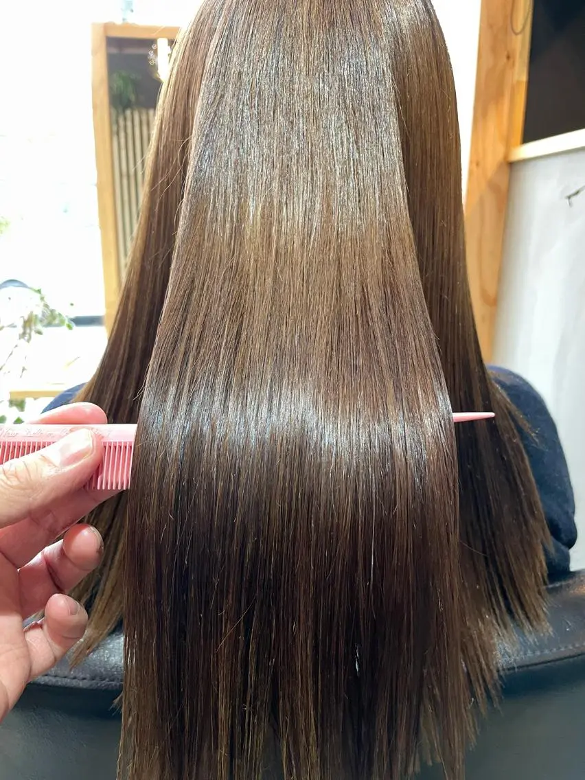 ロング ハイライト ツイストパーマ カット 縮毛矯正 トリートメント シンヤヘアーズ 泉大津本店のヘアスタイル