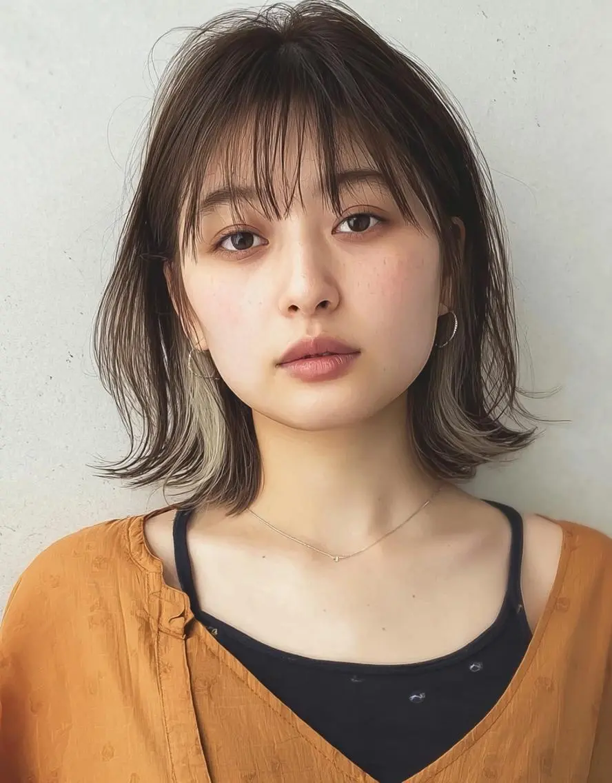 ミディアム カラー デザインカラー✨ 透明感カラー菊地真保のヘアスタイル