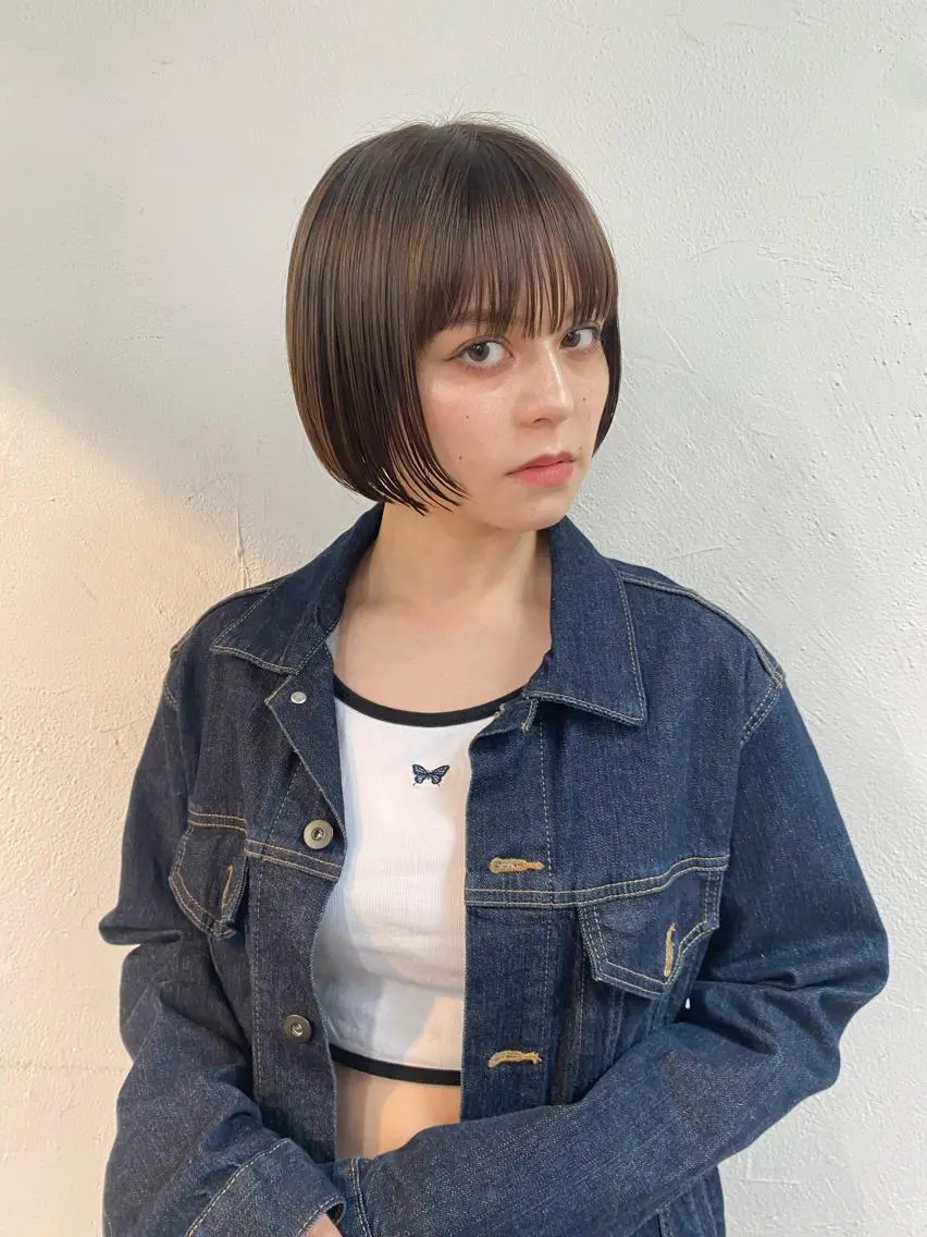 ショート ボブ 顔周りカット 🧸艶々韓国ヘア 🧁mizunaのヘアスタイル
