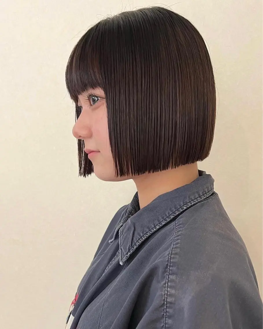 ミディアム カラー ヘアアレンジ ✨まとまるボブ/ 切りっぱなし/ユキナのヘアスタイル