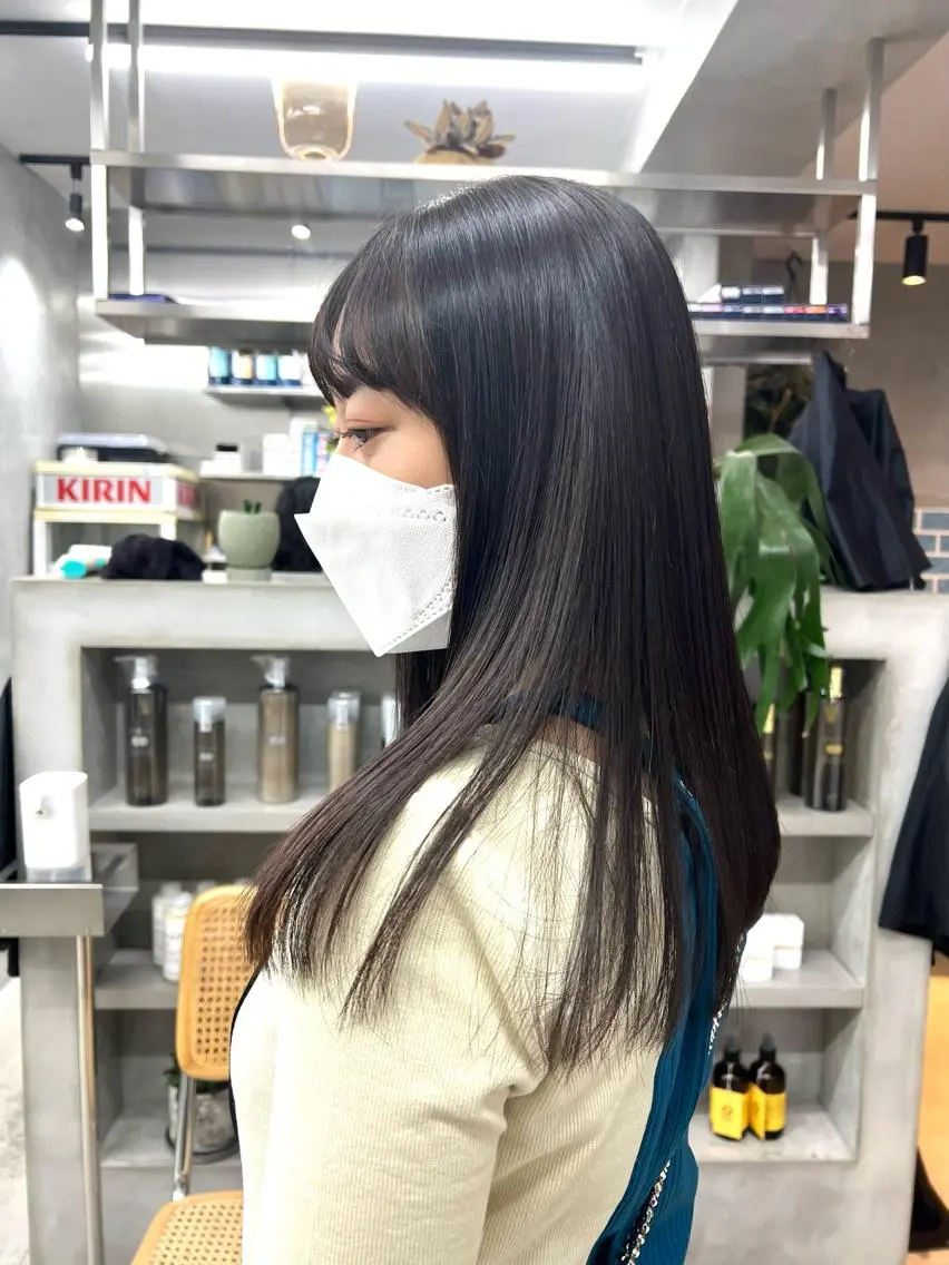 ロング 縮毛矯正 トリートメント 韓国ヘア 🎀華澄のヘアスタイル