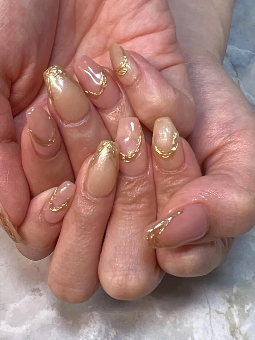 ネイル フレンチネイル ミラーネイル coco nailのネイルデザイン