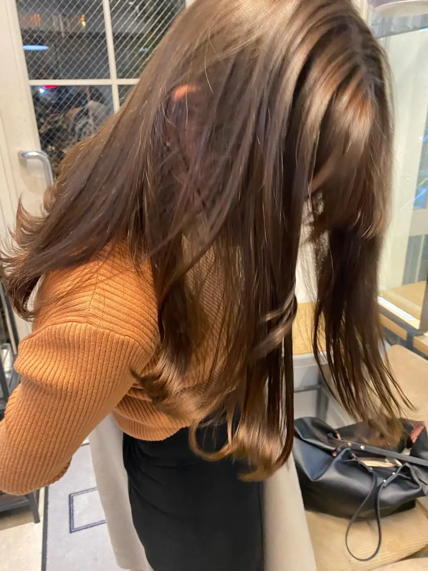 ロング カラー ヘアアレンジ ブラウンカラー トリートメント 縮毛/透明感カラー Mariamu🫧のヘアスタイル