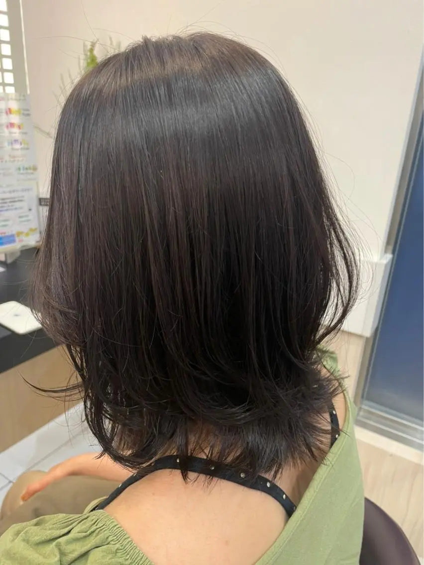 ミディアム カラー ゆめ ベージュカラーのヘアスタイル