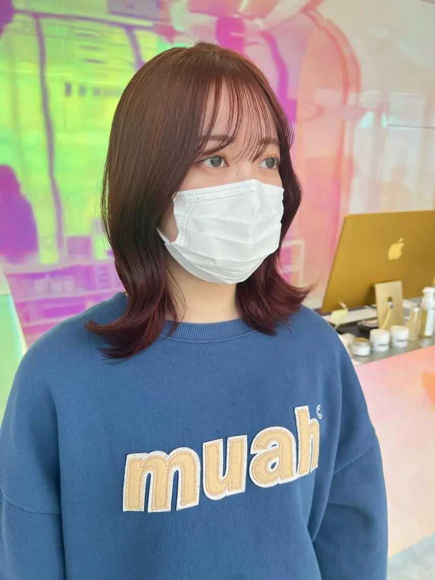 ミディアム カラー パーマ ヘアアレンジ メンズ キッズ ネイル マツエク・マツパ アイブロウ KANAMI 🌏のヘアスタイル