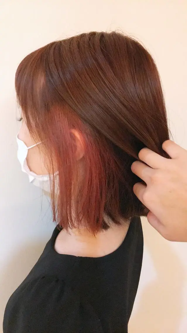 ミディアム カラー イヤリングカラー オレンジ CA-PETZ 大石 ゆうなのヘアスタイル