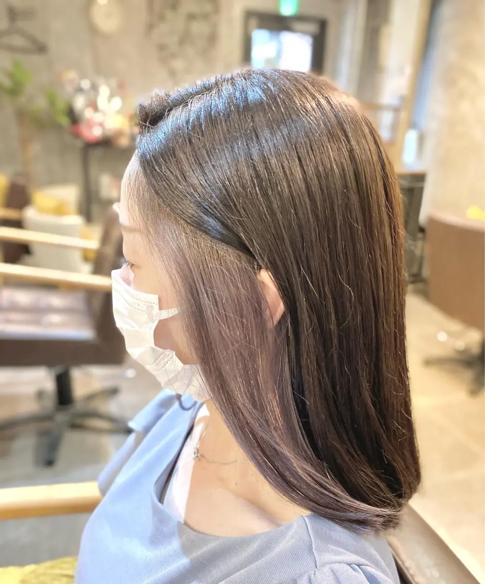 ミディアム カラー ブリーチ ラベンダーカラー シルバー ヘアカラー トリートメント マンツーマン/透明感 foi hairのヘアスタイル