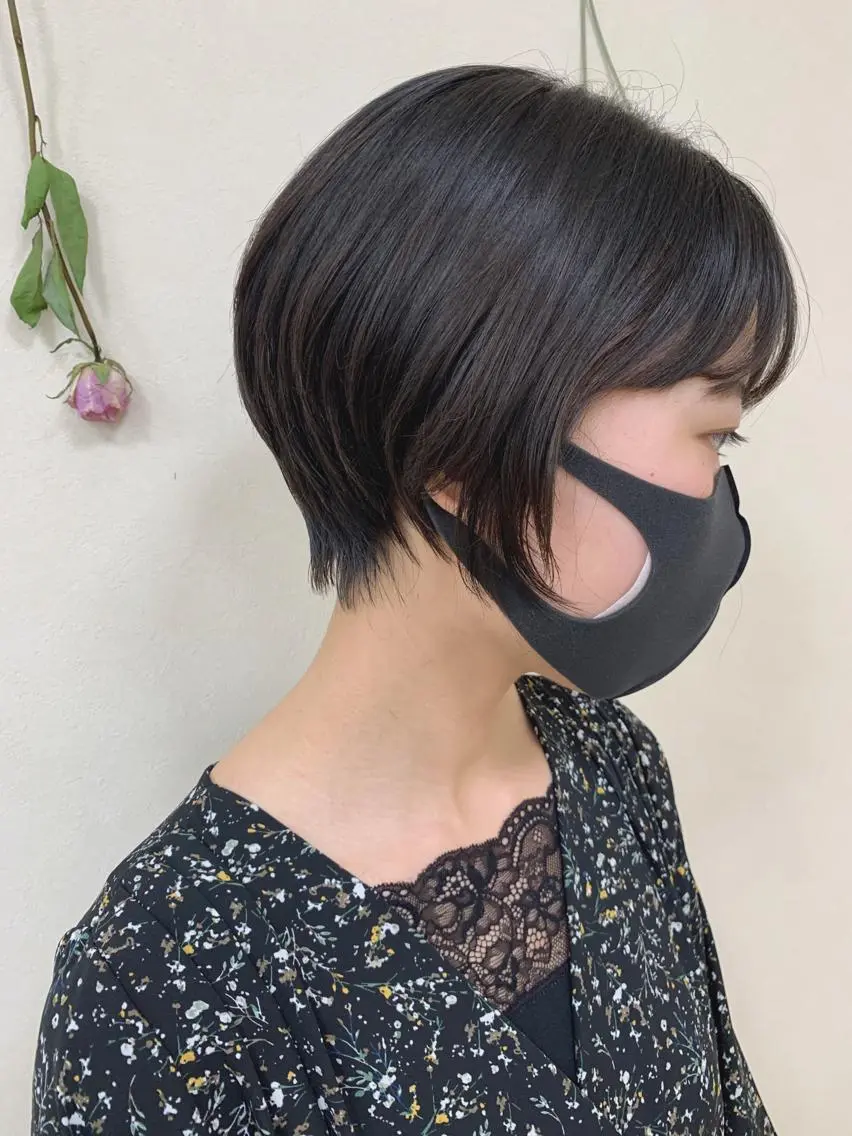 ショート 切りっぱなしボブ ショートボブ ハンサムショート 丸みショート ボブ カット トリートメント 初めてのショート お任せください✂️のヘアスタイル