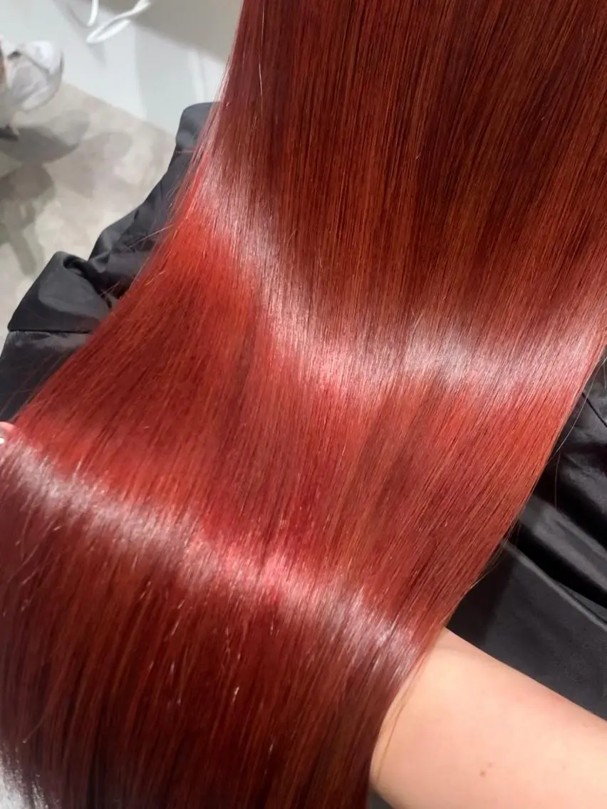 ロング 髪質改善 トリートメント ヘアカラー ハイトーン🦄ネイル 💞のぶちのネイルデザイン
