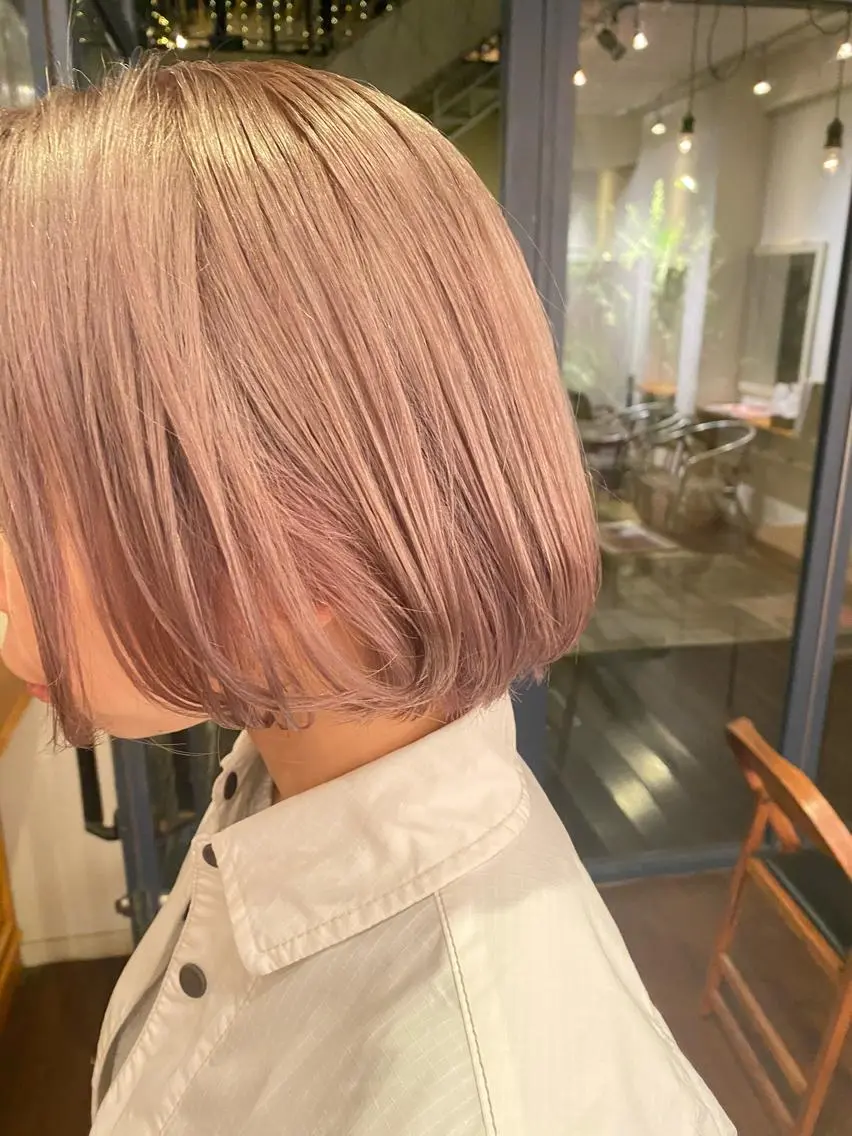 ショート ピンクラベンダー パーマ/ 🌿nanakoのヘアスタイル