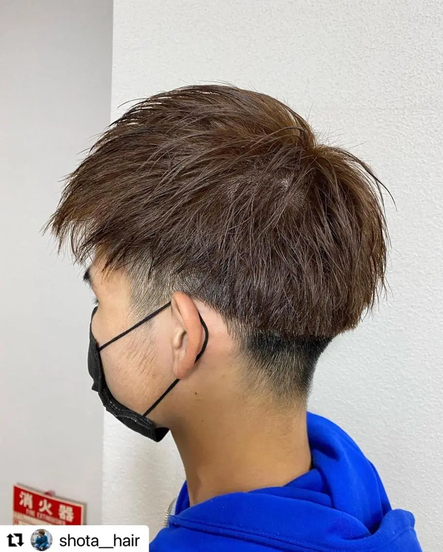 ショート カラー パーマ メンズ メンズブリーチ 学生(メンズ向け) ブリーチ ブリーチなしカラー 学生 🩷Eny terrace🩷のヘアスタイル
