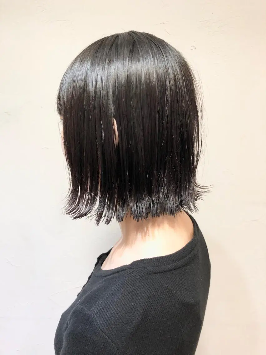 ショート 切りっぱなしボブ ボブ カット 千葉 郁也のヘアスタイル