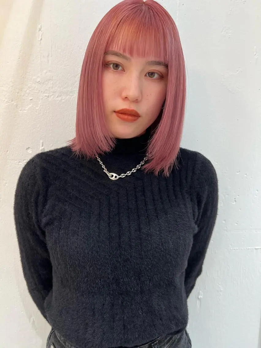 カラー ヘアカラー ブリーチカラー🎀 韓国風/寺門美優のヘアスタイル