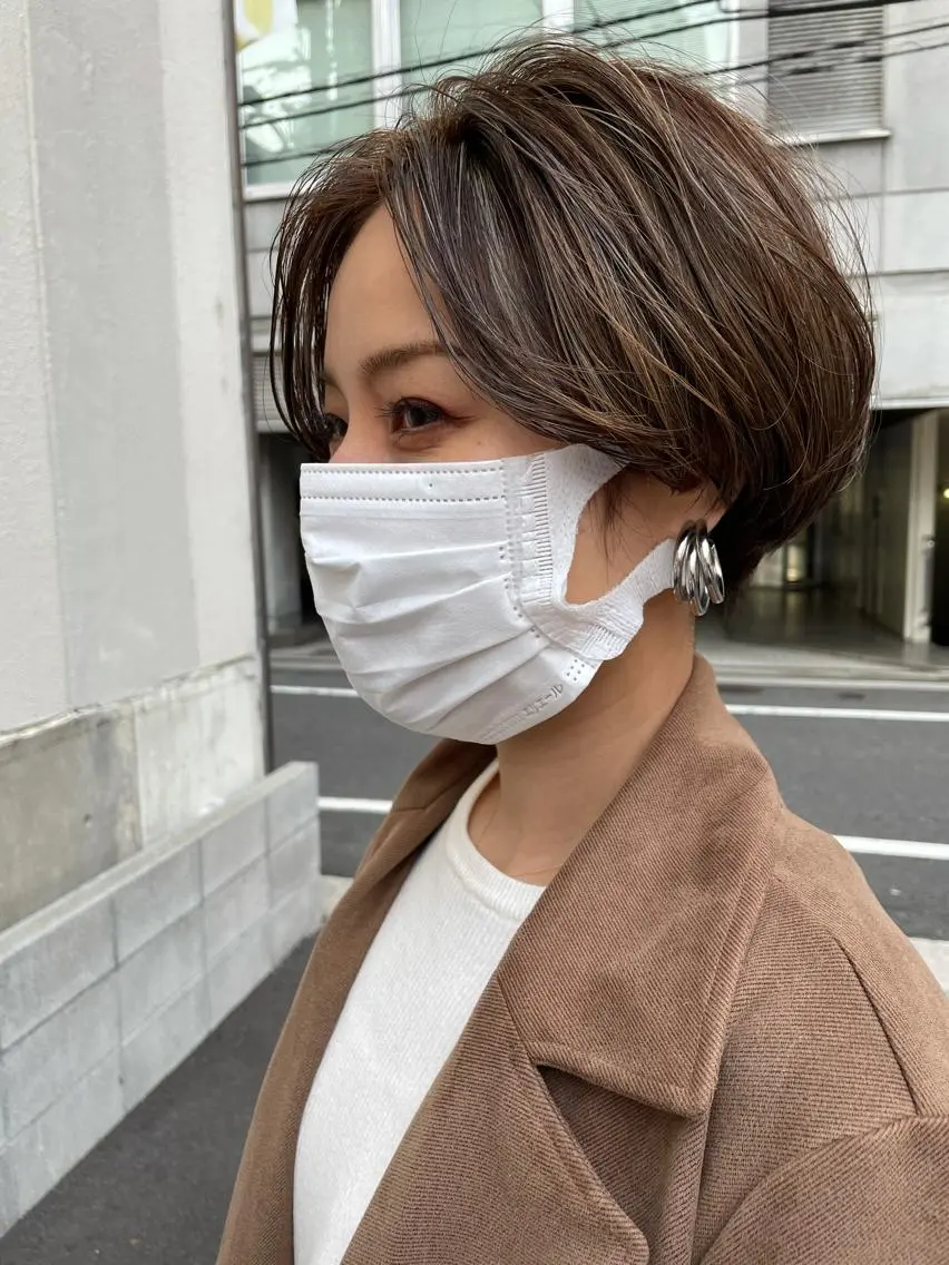 ショート ハイライト カット ヘアカラー トリートメント ayane⭐️ボブ・ ショート・パーマのヘアスタイル