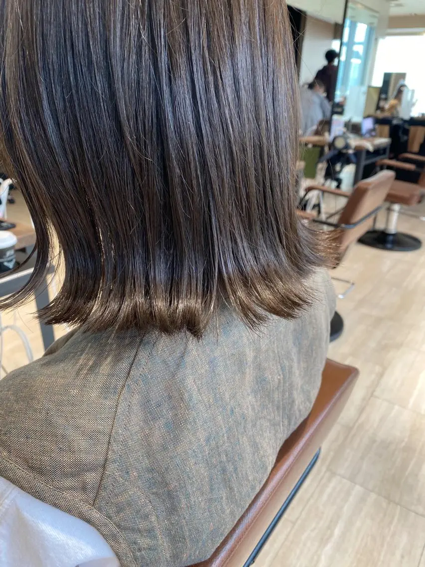 ミディアム カラー ヘアカラー トリートメント 佐藤 悠衣/透明感 カラー/似合わせ前髪のヘアスタイル